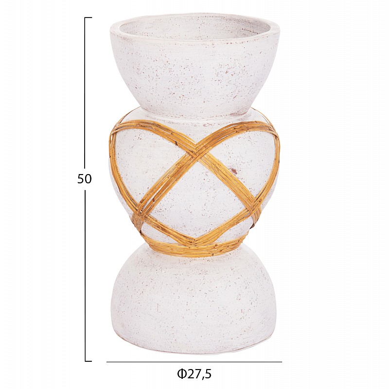 ΔΙΑΚΟΣΜΗΤΙΚΟ ΒΑΖΟ ΔΑΠΕΔΟΥ MAYNARD HM4672.02S TERRACOTTA ΛΕΥΚΟ--RATTAN Φ27.5x50Υεκ ΔΙΑΚΟΣΜΗΤΙΚΟ ΒΑΖΟ ΔΑΠΕΔΟΥ MAYNARD HM4672.02S TERRACOTTA ΛΕΥΚΟ--RATTAN Φ27.5x50Υεκ