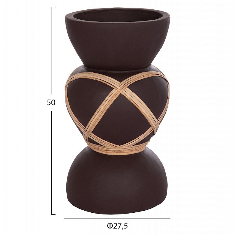 ΔΙΑΚΟΣΜΗΤΙΚΟ ΒΑΖΟ ΔΑΠΕΔΟΥ MAYNARD HM4672.07S TERRACOTTA ΣΟΚΟΛΑΤΙ-RATTAN Φ27.5x50Υεκ ΔΙΑΚΟΣΜΗΤΙΚΟ ΒΑΖΟ ΔΑΠΕΔΟΥ MAYNARD HM4672.07S TERRACOTTA ΣΟΚΟΛΑΤΙ-RATTAN Φ27.5x50Υεκ