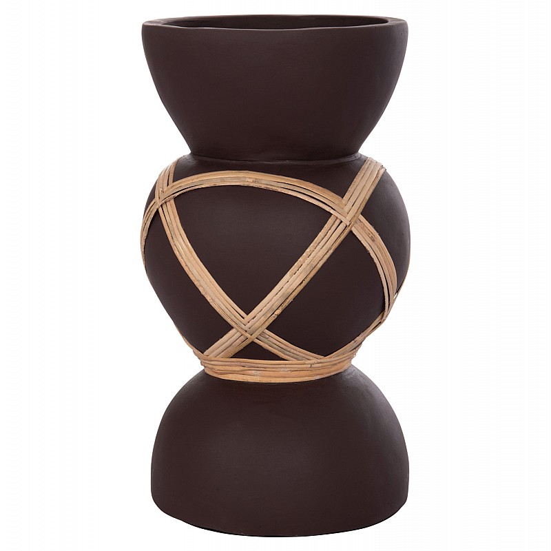 ΔΙΑΚΟΣΜΗΤΙΚΟ ΒΑΖΟ ΔΑΠΕΔΟΥ MAYNARD HM4672.07S TERRACOTTA ΣΟΚΟΛΑΤΙ-RATTAN Φ27.5x50Υεκ ΔΙΑΚΟΣΜΗΤΙΚΟ ΒΑΖΟ ΔΑΠΕΔΟΥ MAYNARD HM4672.07S TERRACOTTA ΣΟΚΟΛΑΤΙ-RATTAN Φ27.5x50Υεκ