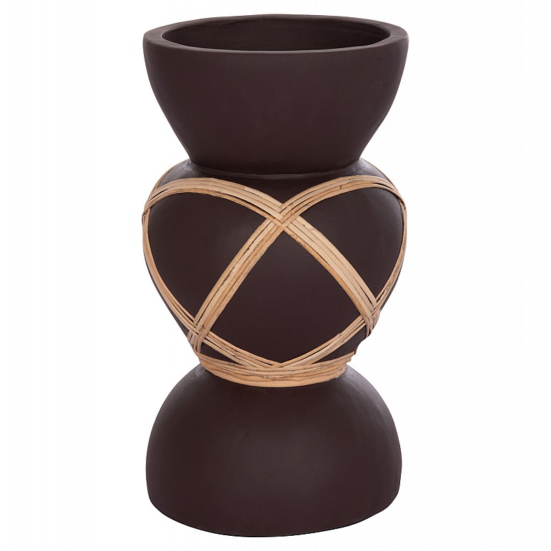 ΔΙΑΚΟΣΜΗΤΙΚΟ ΒΑΖΟ ΔΑΠΕΔΟΥ MAYNARD HM4672.07S TERRACOTTA ΣΟΚΟΛΑΤΙ-RATTAN Φ27.5x50Υεκ ΔΙΑΚΟΣΜΗΤΙΚΟ ΒΑΖΟ ΔΑΠΕΔΟΥ MAYNARD HM4672.07S TERRACOTTA ΣΟΚΟΛΑΤΙ-RATTAN Φ27.5x50Υεκ