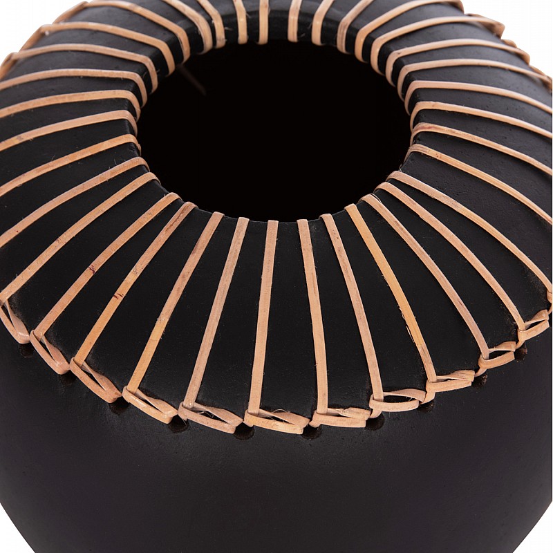 ΕΠΙΤΡΑΠΕΖΙΟ ΔΙΑΚΟΣΜΗΤΙΚΟ ΒΑΖΟ LENNOX HM4675.01L TΕΡΑΚΟΤΑ ΣΕ ΜΑΥΡΟ--Φ22x20Υεκ.