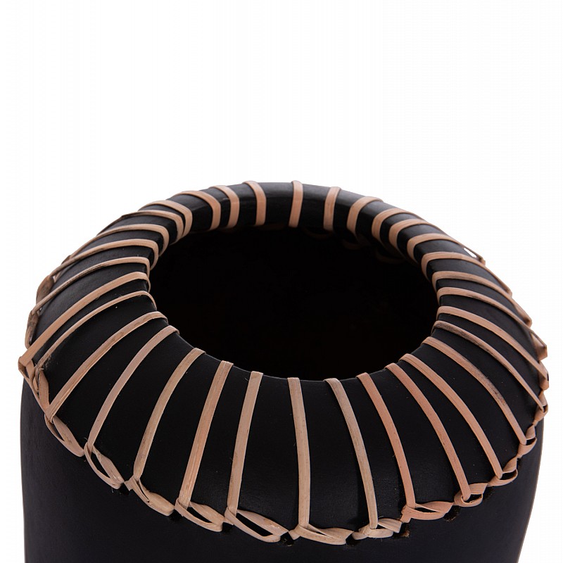 ΕΠΙΤΡΑΠΕΖΙΟ ΔΙΑΚΟΣΜΗΤΙΚΟ ΒΑΖΟ LENNOX HM4675.01S TΕΡΑΚΟΤΑ ΣΕ ΜΑΥΡΟ--Φ18x33Υεκ.