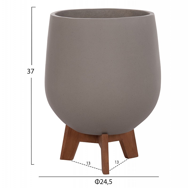 ΣΕΤ 3 ΓΛΑΣΤΡΕΣ ΜΕ TEAK ΒΑΣΕΙΣ TRYLL HM4681.03 FIBER CEMENT--ΓΚΡΙ