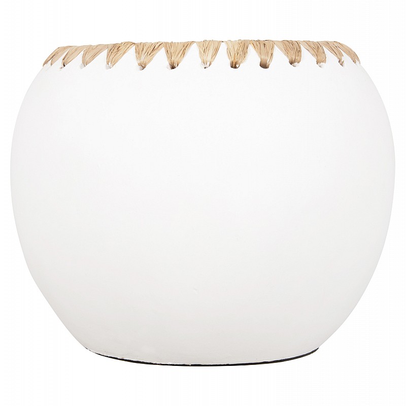 ΔΙΑΚΟΣΜΗΤΙΚΟ ΒΑΖΟ HM4375 ΤΕΡΑΚΟΤΑ ΣΕ ΛΕΥΚΟ ΜΕ ΠΛΕΞΗ ΨΑΘΑΣ ΣΤΟ ΣΤΟΜΙΟ Φ29x23Υεκ.