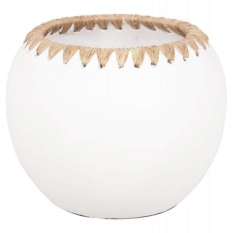 ΔΙΑΚΟΣΜΗΤΙΚΟ ΒΑΖΟ HM4375 ΤΕΡΑΚΟΤΑ ΣΕ ΛΕΥΚΟ ΜΕ ΠΛΕΞΗ ΨΑΘΑΣ ΣΤΟ ΣΤΟΜΙΟ Φ29x23Υεκ.