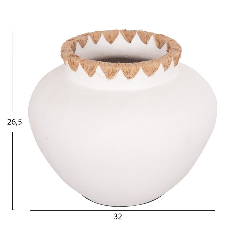 ΔΙΑΚΟΣΜΗΤΙΚΟ ΒΑΖΟ RENTON(L) HM4371 ΤΕΡΑΚΟΤΑ ΛΕΥΚΗ-ΠΛΕΞΗ ΨΑΘΑΣ ΣΤΟ ΣΤΟΜΙΟ Φ32x26,5Υεκ