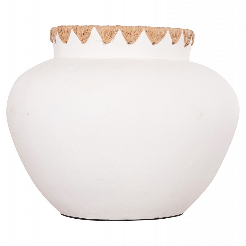 ΔΙΑΚΟΣΜΗΤΙΚΟ ΒΑΖΟ RENTON(L) HM4371 ΤΕΡΑΚΟΤΑ ΛΕΥΚΗ-ΠΛΕΞΗ ΨΑΘΑΣ ΣΤΟ ΣΤΟΜΙΟ Φ32x26,5Υεκ