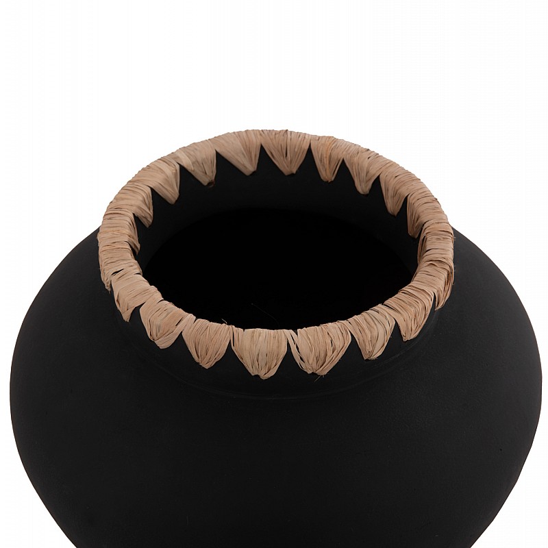 ΔΙΑΚΟΣΜΗΤΙΚΟ ΒΑΖΟ RENTON(M) HM4732 ΤΕΡΑΚΟΤΑ ΜΑΥΡH-ΠΛΕΞΗ ΨΑΘΑΣ ΣΤΟ ΣΤΟΜΙΟ Φ28x23Υεκ