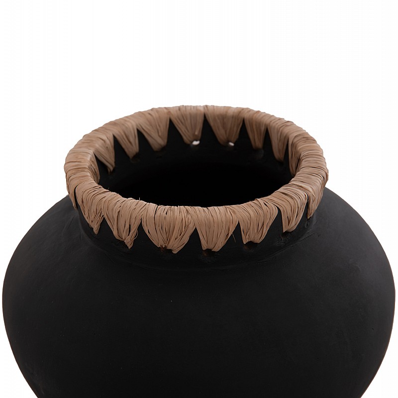 ΔΙΑΚΟΣΜΗΤΙΚΟ ΒΑΖΟ RENTON(S) HM4733 ΤΕΡΑΚΟΤΑ ΜΑΥΡH-ΠΛΕΞΗ ΨΑΘΑΣ ΣΤΟ ΣΤΟΜΙΟ Φ23x19Υεκ