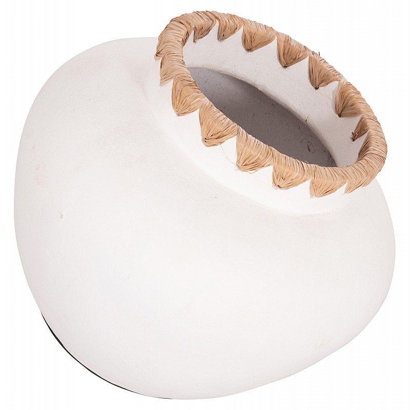 ΔΙΑΚΟΣΜΗΤΙΚΟ ΒΑΖΟ RENTON(M) HM4734 ΤΕΡΑΚΟΤΑ ΛΕΥΚΗ-ΠΛΕΞΗ ΨΑΘΑΣ ΣΤΟ ΣΤΟΜΙΟ Φ28x23Υεκ