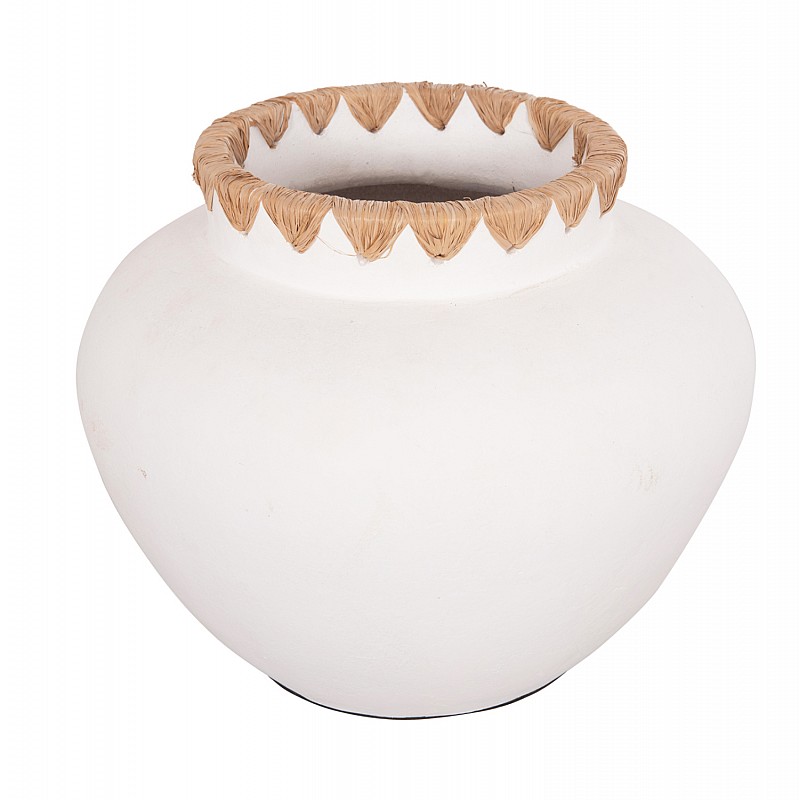 ΔΙΑΚΟΣΜΗΤΙΚΟ ΒΑΖΟ RENTON(S) HM4735 ΤΕΡΑΚΟΤΑ ΛΕΥΚΗ-ΠΛΕΞΗ ΨΑΘΑΣ ΣΤΟ ΣΤΟΜΙΟ Φ23x19Υεκ