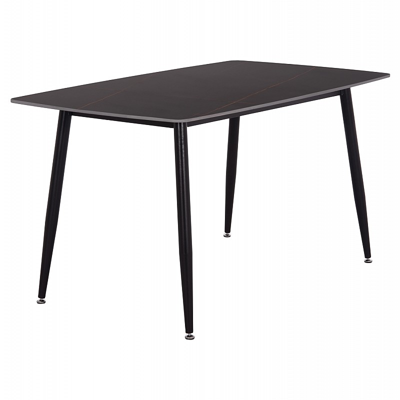 ΤΡΑΠΕΖΙ RAVEN HM18149.02 ΚΕΡΑΜΙΚΟ TOP ΜΕ ΟΨΗ ΜΑΥΡΟ ΜΑΡΜΑΡΟ 140x80x74Υεκ.