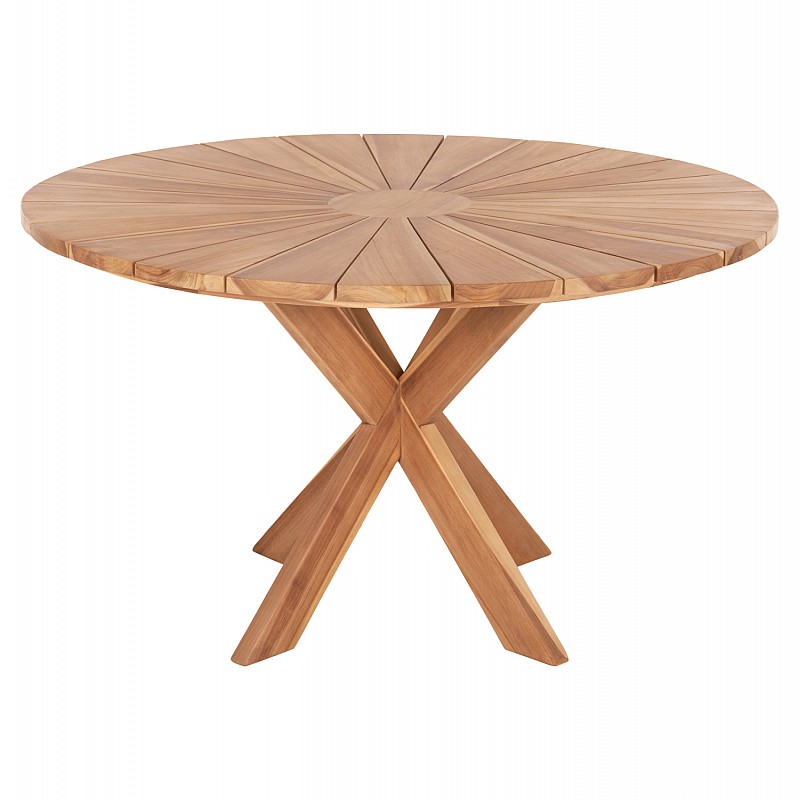 ΤΡΑΠΕΖΙ ΤΡΑΠΕΖΑΡΙΑΣ ΣΤΡΟΓΓΥΛΟ EXCESS HM9868 ΤΕΑΚ ΞΥΛΟ-ΦΥΣΙΚΟ ΜΑΤ Φ130x75Υεκ.