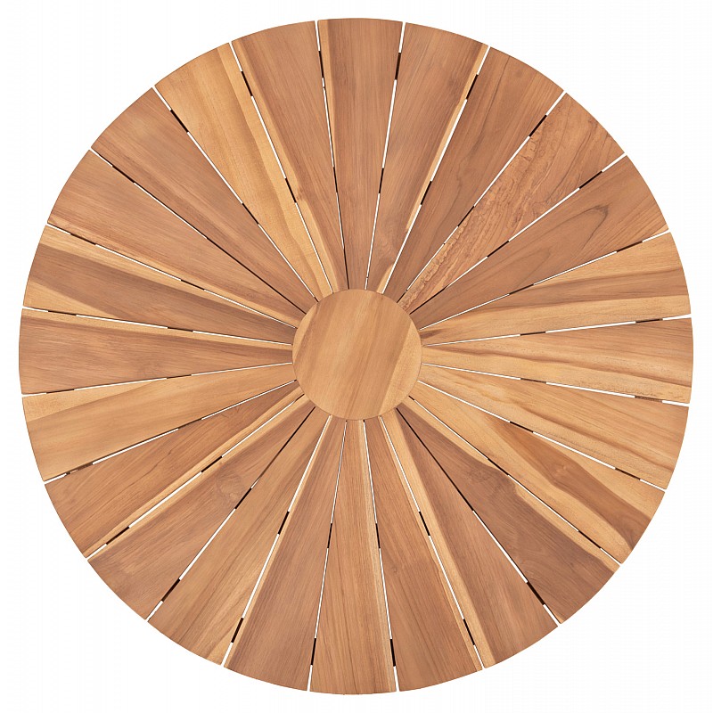 ΤΡΑΠΕΖΙ ΤΡΑΠΕΖΑΡΙΑΣ ΣΤΡΟΓΓΥΛΟ EXCESS HM9868 ΤΕΑΚ ΞΥΛΟ-ΦΥΣΙΚΟ ΜΑΤ Φ130x75Υεκ.