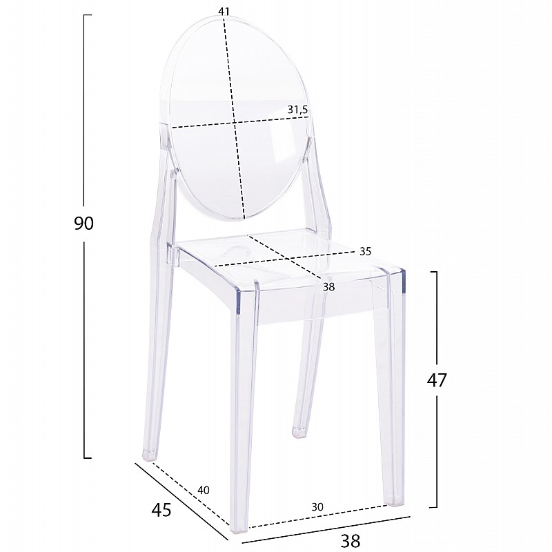 ΚΑΡEΚΛΑ ΤΡΑΠΕΖΑΡΙΑΣ ΑΚΡΥΛΙΚΗ ARAMIS HM0170 ΔΙΑΦΑΝΗ 34.5x50x90Υεκ.