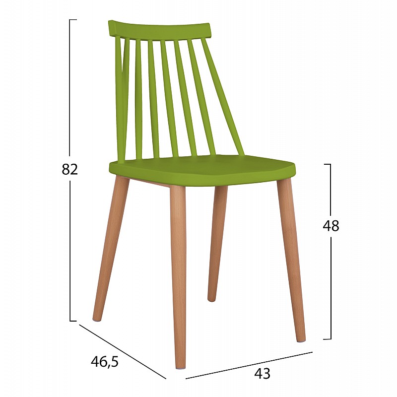 ΚΑΡΕΚΛΑ ΤΡΑΠΕΖΑΡΙΑΣ HM8052.08 VANESSA ΠΡΑΣΙΝΗ ΜΕ ΜΕΤΑΛΛΙΚΑ ΠΟΔΙΑ 42,5x47x81,5 εκ.