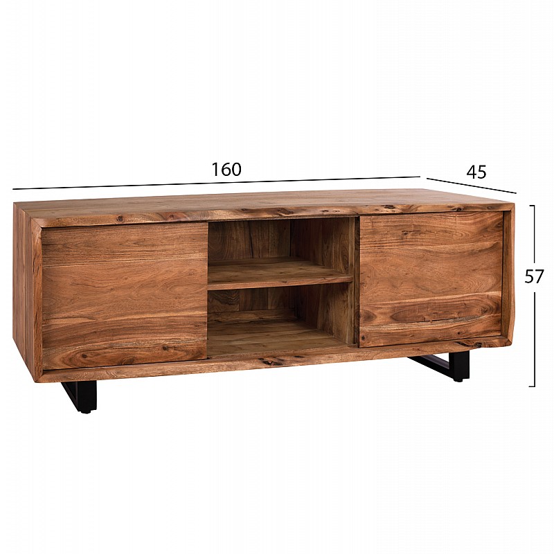 ΕΠΙΠΛΟ TV HM8185.11 NICOLE ΑΠΟ ΜΑΣΙΦ ΞΥΛΟ ΑΚΑΚΙΑΣ ΦΥΣΙΚΟ 160x45x57Υεκ.