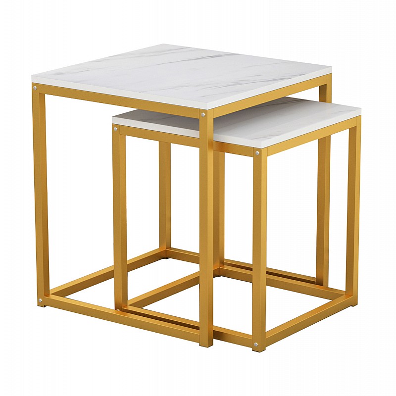 ΖΙΓΚΟΝ GRELAY 2 ΤΕΜ MDF ΟΨΗ ΜΑΡΜΑΡΟΥ & ΜΕΤΑΛΛΟ HM8762.11 45Χ45Χ50εκ. & 37Χ37Χ43 εκ. ΖΙΓΚΟΝ GRELAY 2 ΤΕΜ MDF ΟΨΗ ΜΑΡΜΑΡΟΥ & ΜΕΤΑΛΛΟ HM8762.11 45Χ45Χ50εκ. & 37Χ37Χ43 εκ.