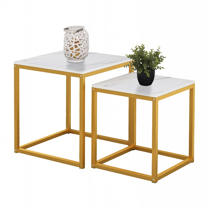 ΖΙΓΚΟΝ GRELAY 2 ΤΕΜ MDF ΟΨΗ ΜΑΡΜΑΡΟΥ & ΜΕΤΑΛΛΟ HM8762.11 45Χ45Χ50εκ. & 37Χ37Χ43 εκ. ΖΙΓΚΟΝ GRELAY 2 ΤΕΜ MDF ΟΨΗ ΜΑΡΜΑΡΟΥ & ΜΕΤΑΛΛΟ HM8762.11 45Χ45Χ50εκ. & 37Χ37Χ43 εκ.