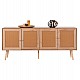 ΜΠΟΥΦΕΣ COLM HM9440.11 ΜΕΛΑΜΙΝΗΣ & ΣΥΝΘΕΤΙΚΟ RATTAN ΣΤΙΣ 4 ΠΟΡΤΕΣ 160x39,5x71Yεκ.