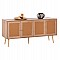 ΜΠΟΥΦΕΣ COLM HM9440.11 ΜΕΛΑΜΙΝΗΣ & ΣΥΝΘΕΤΙΚΟ RATTAN ΣΤΙΣ 4 ΠΟΡΤΕΣ 160x39,5x71Yεκ.