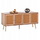 ΜΠΟΥΦΕΣ COLM HM9440.11 ΜΕΛΑΜΙΝΗΣ & ΣΥΝΘΕΤΙΚΟ RATTAN ΣΤΙΣ 4 ΠΟΡΤΕΣ 160x39,5x71Yεκ.