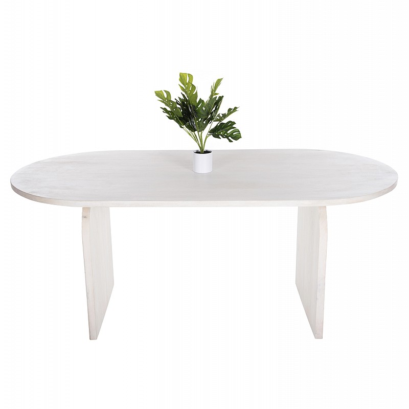 ΤΡΑΠΕΖΙ ΤΡΑΠΕΖΑΡΙΑΣ ΟΒΑΛ ΗΟΝΚΥ HM9690 ΜΑΣΙΦ ΞΥΛΟ MANGO ΣΕ ΛΕΥΚΟ 180,5x90,5x76Υεκ.