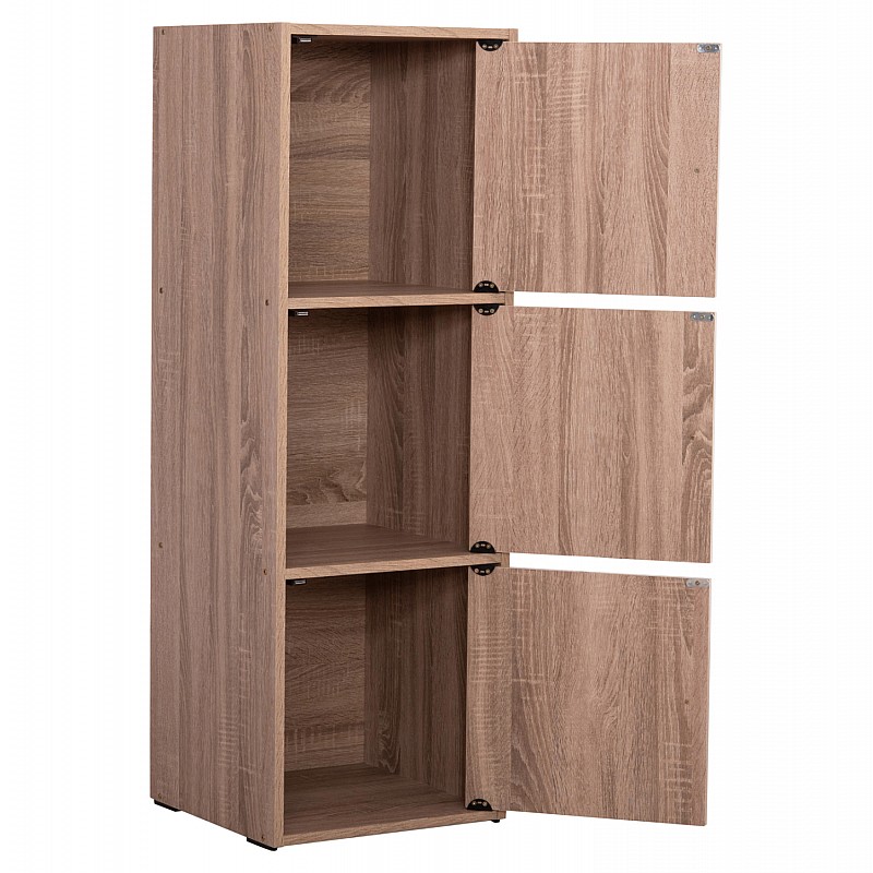 ΝΤΟΥΛΑΠΙ ΜΕ 3 ΑΠΟΘ. ΧΩΡΟΥΣ SORIANO HM9939.11 SONAMA OAK ΜΕΛΑΜΙΝΗ 40x39x119Υεκ.