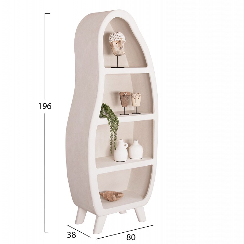 ΡΑΦΙΕΡΑ ΣΕΙΡΑ SANTORINI HM18067 MDF ΣΕ ΥΠΟΛΕΥΚΟ ΧΡΩΜΑ 80x38x196Υεκ.