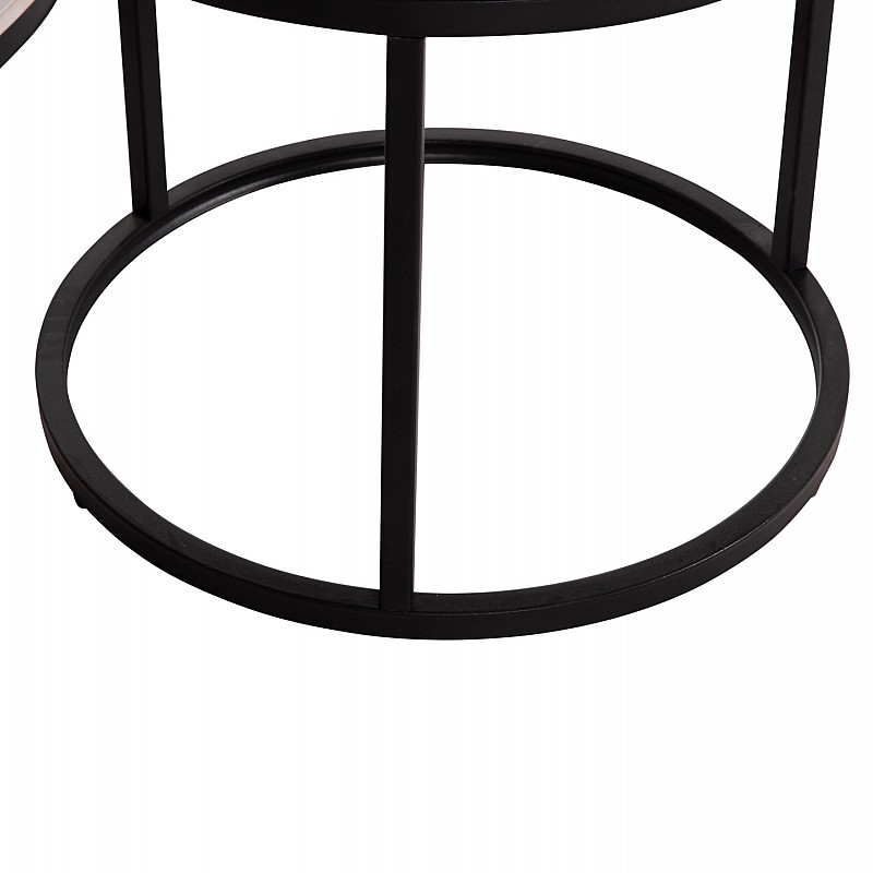 ΤΡΑΠΕΖΙA ΣΑΛΟΝΙΟΥ ΣΕΤ 2ΤΜΧ TALOS ΚΕΡΑΜΙΚΟ TOP ΜΕ ΟΨΗ ΛΕΥΚΟΥ ΜΑΡΜΑΡΟΥ HM18140.01 Φ70+Φ50