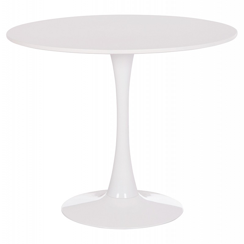 ΤΡΑΠΕΖΙ ΣΤΡΟΓΓΥΛΟ BROLIN HM18141.01 MDF TOP-ΒΑΣΗ ΜΕΤΑΛΛΙΚΗ--ΛΕΥΚΟ Φ90x73Υεκ