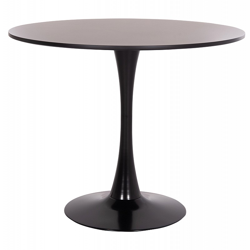 ΤΡΑΠΕΖΙ ΣΤΡΟΓΓΥΛΟ BROLIN HM18141.02 MDF TOP-ΒΑΣΗ ΜΕΤΑΛΛΙΚΗ--ΜΑΥΡΟ Φ90x73Υεκ