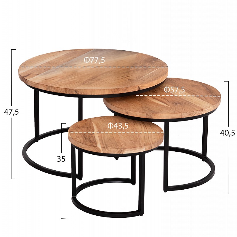 ΣΕΤ ΖΙΓΚΟΝ 3ΤΜΧ OBI HM9255.21 ΞΥΛΟ ΑΚΑΚΙΑΣ-ΜΑΥΡΑ ΜΕΤΑΛΛΙΚΑ ΠΟΔΙΑ Φ77.5x47.5Υεκ. ΣΕΤ ΖΙΓΚΟΝ 3ΤΜΧ OBI HM9255.21 ΞΥΛΟ ΑΚΑΚΙΑΣ-ΜΑΥΡΑ ΜΕΤΑΛΛΙΚΑ ΠΟΔΙΑ Φ77.5x47.5Υεκ.