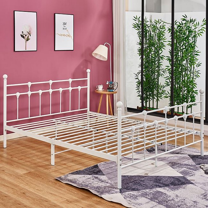 ΚΡΕΒΑΤΙ ΜΕΤΑΛΛΙΚΟ JACINDA 150x200 εκ. ΛΕΥΚΟ ΧΡΩΜΑ HM575.02