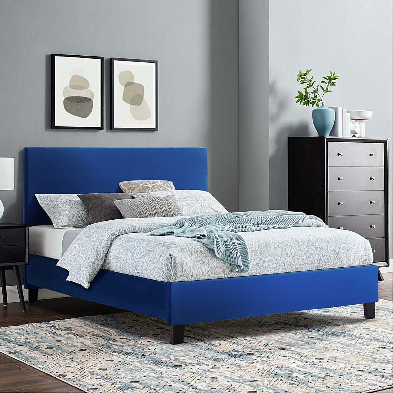 ΚΡΕΒΑΤΙ BECCA ΑΠΟ ΒΕΛΟΥΔΟ ΜΠΛΕ HM553.18 ΓΙΑ ΣΤΡΩΜΑ 150x200 εκ. ΚΡΕΒΑΤΙ BECCA ΑΠΟ ΒΕΛΟΥΔΟ ΜΠΛΕ HM553.18 ΓΙΑ ΣΤΡΩΜΑ 150x200 εκ.