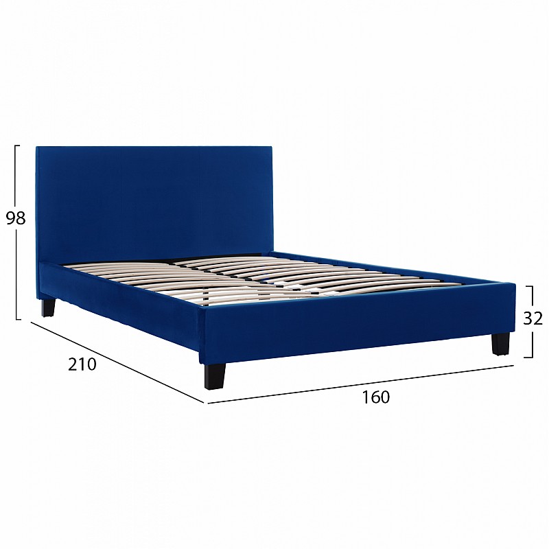 ΚΡΕΒΑΤΙ BECCA ΑΠΟ ΒΕΛΟΥΔΟ ΜΠΛΕ HM553.18 ΓΙΑ ΣΤΡΩΜΑ 150x200 εκ. ΚΡΕΒΑΤΙ BECCA ΑΠΟ ΒΕΛΟΥΔΟ ΜΠΛΕ HM553.18 ΓΙΑ ΣΤΡΩΜΑ 150x200 εκ.
