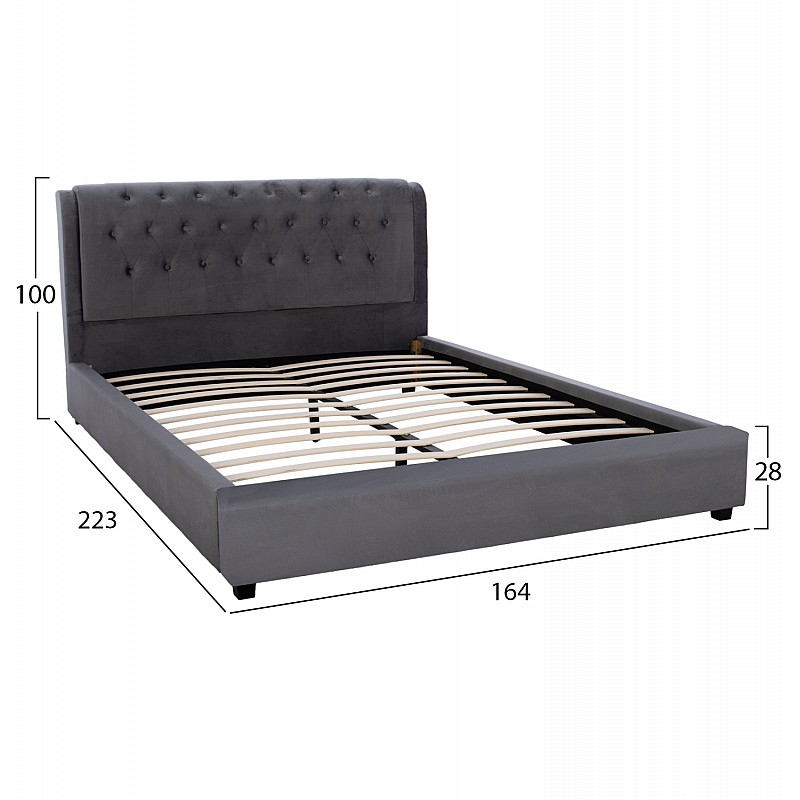 ΚΡΕΒΑΤΙ ODALYS 150X200 ΒΕΛΟΥΔΟ ΥΦΑΣΜΑ ΓΚΡΙ HM549.11 164x223x100 εκ. ΚΡΕΒΑΤΙ ODALYS 150X200 ΒΕΛΟΥΔΟ ΥΦΑΣΜΑ ΓΚΡΙ HM549.11 164x223x100 εκ.