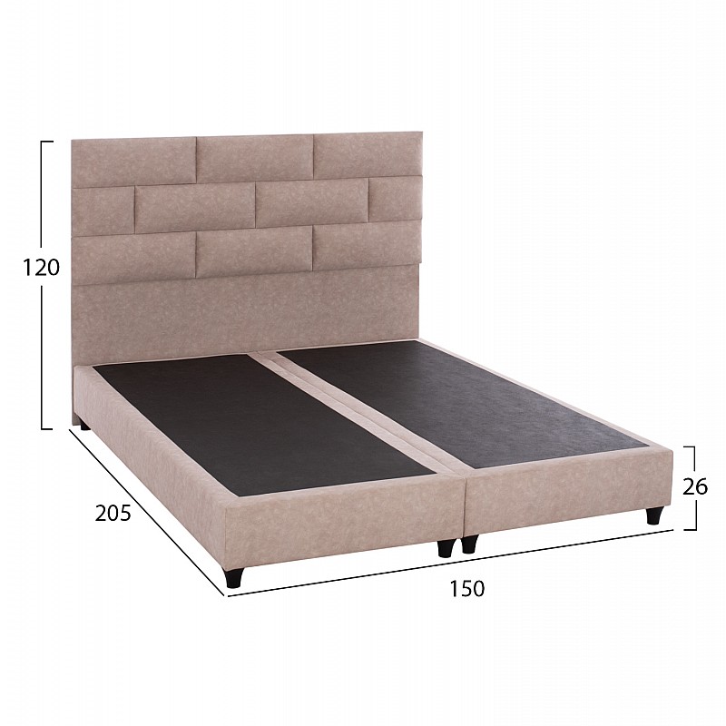 ΚΡΕΒΑΤΙ SOLEDAD ΜΠΕΖ HM644.22 ΓΙΑ ΣΤΡΩΜΑ 150x200 εκ. ΚΡΕΒΑΤΙ SOLEDAD ΜΠΕΖ HM644.22 ΓΙΑ ΣΤΡΩΜΑ 150x200 εκ.