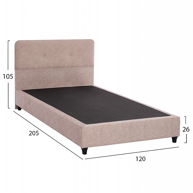ΚΡΕΒΑΤΙ HM648.22 DOLORES, ΜΠΕΖ ΥΦΑΣΜΑ τ.NUBUCK, 120x200 εκ. ΚΡΕΒΑΤΙ HM648.22 DOLORES, ΜΠΕΖ ΥΦΑΣΜΑ τ.NUBUCK, 120x200 εκ.