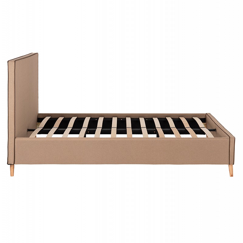 ΚΡΕΒΑΤΙ INDRA ΑΠΟ ΜΠΕΖ ΥΦΑΣΜΑ & ΚΑΦΕ ΡΕΛΙ HM662.02 ΓΙΑ ΣΤΡΩΜΑ 160x200 EK.