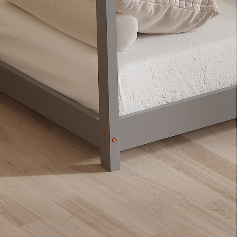 ΚΡΕΒΑΤΙ ΠΑΙΔΙΚΟ PEPE HM677.05 τ.MONTESSORI ΞΥΛΟ ΠΕΥΚΟ ΓΚΡΙ- 190x90εκ