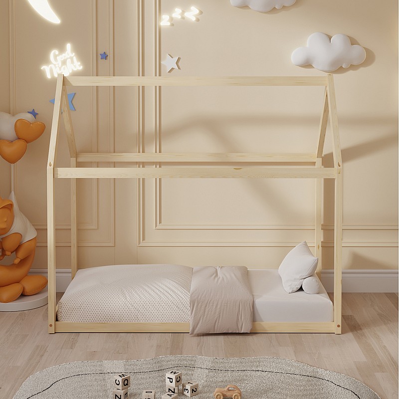 ΚΡΕΒΑΤΙ ΠΑΙΔΙΚΟ PEPE HM678.01 τ.MONTESSORI ΞΥΛΟ ΠΕΥΚΟ ΦΥΣΙΚΟ- 140x70εκ