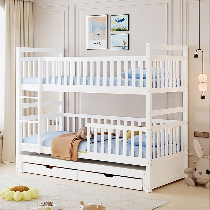 ΠΑΙΔΙΚΗ ΚΟΥΚΕΤΑ ΜΕ 3 ΚΡΕΒΑΤΙΑ & 2 ΣΥΡΤΑΡΙΑ TRIPLON HM709.03 ΞΥΛΟ ΠΕΥΚΟΥ 90x190-200εκ