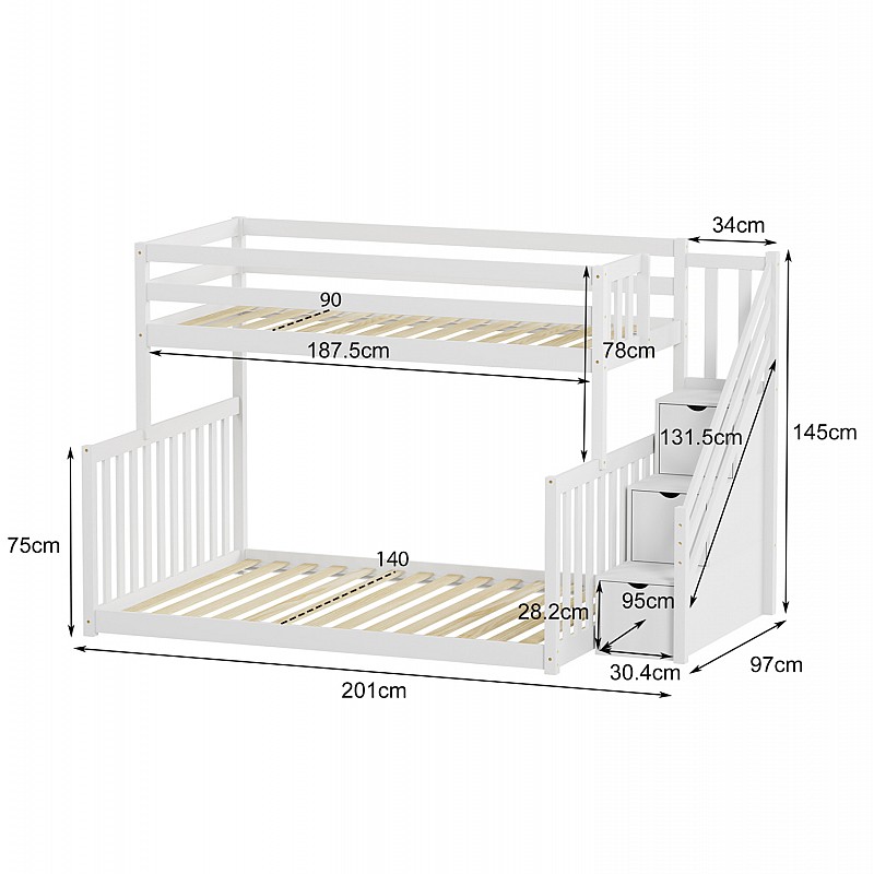 ΠΑΙΔΙΚH ΚΟΥΚΕΤΑ τ.MONTESSORI BEAMER HM711.03 ΞΥΛΟ ΠΕΥΚΟΥ ΣΕ ΛΕΥΚΟ-ΣΤΡΩΜΑΤΑ 90-140x190εκ