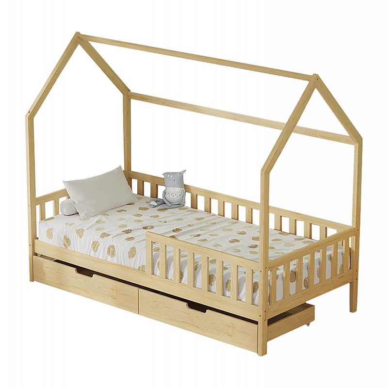 ΚΡΕΒΑΤΙ ΠΑΙΔΙΚΟ ΜΕ ΣΥΡΤΑΡΙΑ PHYLLIS HM724.01 τ.MONTESSORI ΦΥΣΙΚΟ 196x97x161Υεκ.