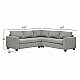 ΓΩΝΙΑΚΟΣ ΚΑΝΑΠΕΣ CALDER HM3286.01 ΓΚΡΙ ΥΦΑΣΜΑ 254x254x90(κάθισμα)x91Υεκ.