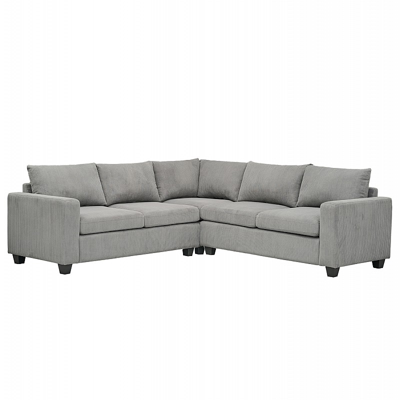 ΓΩΝΙΑΚΟΣ ΚΑΝΑΠΕΣ CALDER HM3286.01 ΓΚΡΙ ΥΦΑΣΜΑ 254x254x90(κάθισμα)x91Υεκ.