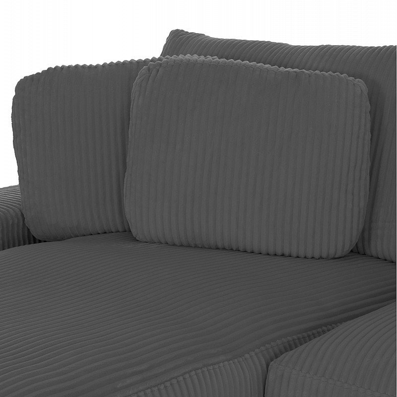 ΚΑΝΑΠΕΣ ΑΡΙΣΤΕΡΗ ΓΩΝΙΑ CRANFIELD HM3287.01L ΓΚΡΙ ΡΙΓΕ ΥΦΑΣΜΑ 313x169(γωνία)x80Υεκ.