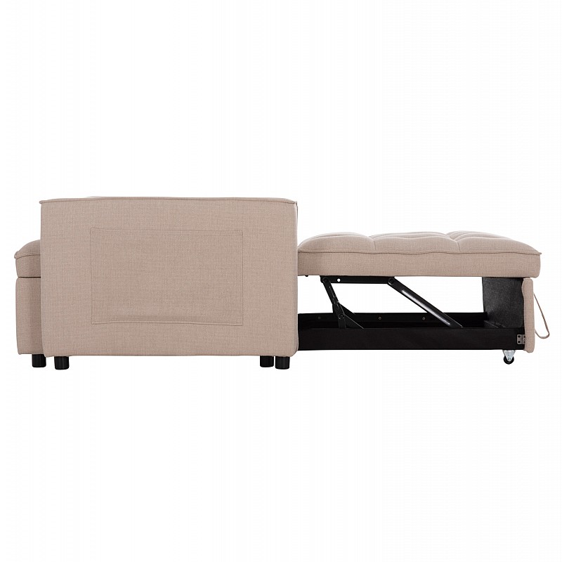 ΚΑΝΑΠΕΣ ΚΡΕΒΑΤΙ 2-ΘΕΣΙΟΣ BORG HM3289.03 ΜΠΕΖ ΥΦΑΣΜΑ 140x100x80Υεκ