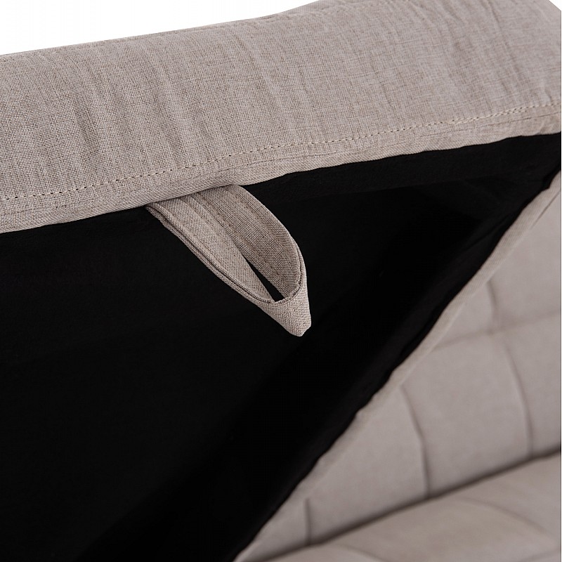 ΓΩΝΙΑΚΟΣ ΚΑΝΑΠΕΣ-ΚΡΕΒΑΤΙ ΑΝΑΣΤΡΕΨΙΜΟΣ NEZU HM3294.02 ΜΠΕΖ ΥΦΑΣΜΑ 210x140x78Υεκ.